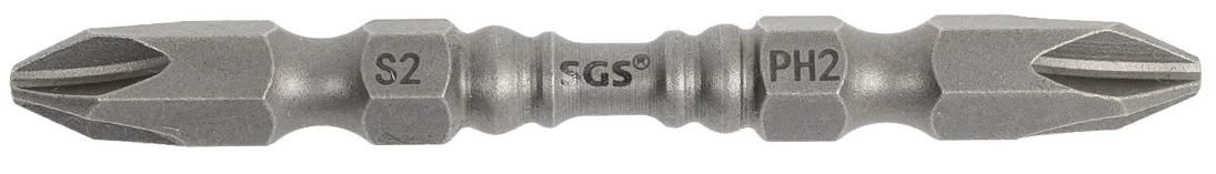 Бита двусторонняя PH2/PН2 65 мм SGS 6365-PH2PH2-M, сталь S2  - фото